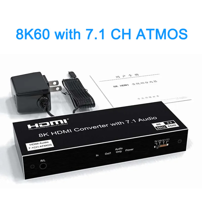 Surround Sound Decoder - Estrattore audio convertitore video HDMI 8K