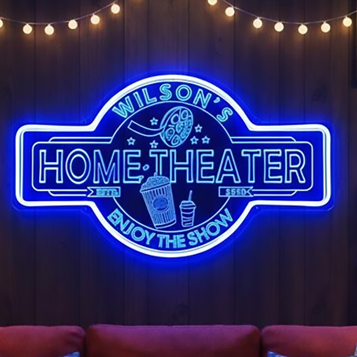Home Cinema Theater - Insegna al Neon Personalizzata per Home