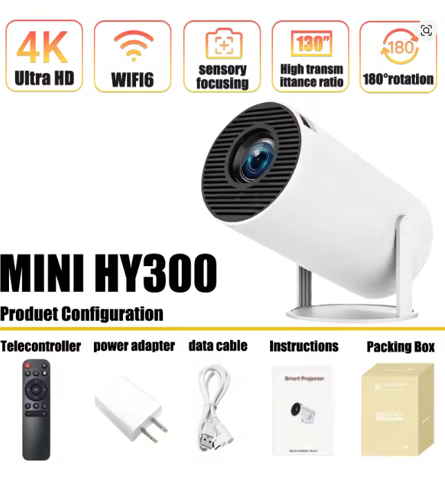 Video Home Cinema - Mini Proiettore Portatile HY300 Android 11