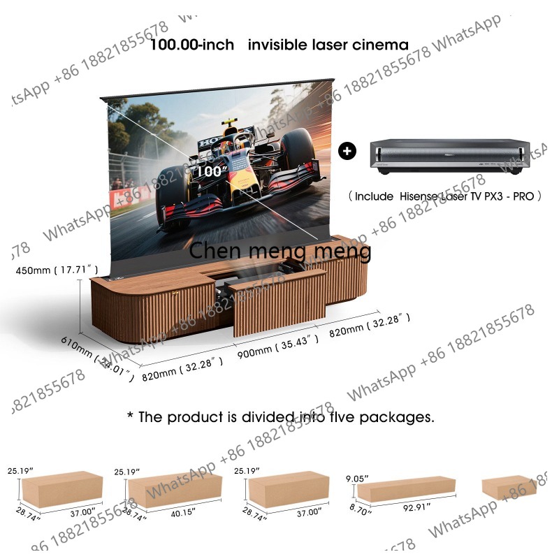 Mobile TV in legno massello co - Home Cinema Tv Screen recensione e prezzo